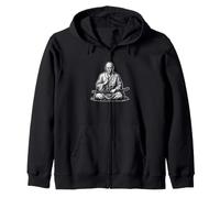 Arte de meditación Monje samurái Sudadera con Capucha