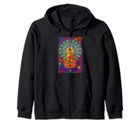 Arte de meditación, Vibrante diseño de Mandala de Buda Sudadera con Capucha