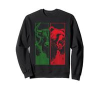 Arte de Mercado Bull vs Bear para Comerciantes e inversores de acciones Sudadera