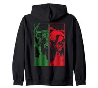 Arte de Mercado Bull vs Bear para Comerciantes e inversores de acciones Sudadera con Capucha