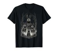 Arte de Midnight Goth Bunny Dark Forest para Amantes de los Conejos Camiseta