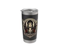 Arte de mitología oscura celta de Morrigan Raven Goddess Vaso térmico de acero inoxidable de doble pared