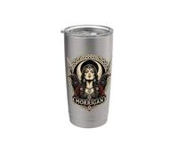 Arte de mitología oscura celta de Morrigan Raven Goddess Vaso térmico de acero inoxidable de doble pared