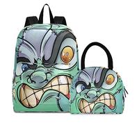 Arte De Monstruo Enojado Mochila de Estudiantes Bolsa Térmica para Fiambrera Mochilas Bolsa del Almuerzo para Niñas Escolar Niños