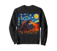 Arte de Monstruos al Estilo Van Gogh de Kaiju Starry Night Sudadera