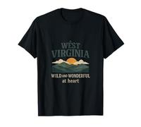 Arte de montaña de corazón Maravilloso Salvaje de Virginia Occidental Camiseta