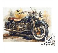Arte de Motocicleta Vintage. Rompecabezas Colorido de 1000 Piezas con Motocicletas Vintage. Regalo de cumpleaños para Adultos bellamente ilustrado. 38 x 26 cm / 1000 Piezas.
