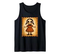 Arte de muñeca de Halloween espeluznante y lindo Camiseta sin Mangas