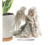 Arte De Oficina Ángel Acrílico - 9,8 Pulgadas Figura Decorativa | Acrílico Sólido Ornamento Hogar - Diseño Enchufe De Suelo Escultura Oficina Elegante Decoración Regalo Espiritual