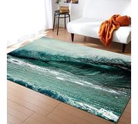 Arte de Olas de Playa Alfombras de área Grande, Ola rompiendo el océano Alfombras de Corredor, Tapete Antideslizante para Piso, Alfombra Rectangular para Sala Dormitorio Cocina Comedor, 90 x 150cm