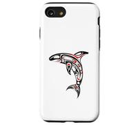 Arte de orca tribal en ballena roja y negra Carcasa para iPhone SE (2020) / 7 / 8