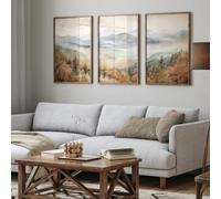 Arte de paisajes, arte mural de naturaleza, impresiones en lienzo escandinavas de Japón para sala de estar (50x75cm-3 piezas)