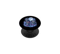Arte de pájaro Divertido de Kawaii Pigeon con Memes de Luna, tormenta y Nube PopSockets PopGrip Adhesivo
