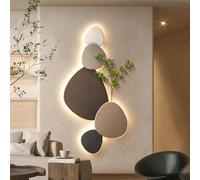 Arte de pared 3D con iluminación LED, «piedras apiladas» para el pasillo | Inspirada en «piedras apiladas», la obra 3D combina relieve y luz LED para ofrecer un detalle wabi-sabi en el pasillo.