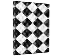 Arte de pared a cuadros, paquete de 1 bloque moderno a cuadros, diseños artísticos, patrón geométrico, blanco y negro, lienzo decorativo impermeable, para colgar oficina, sala de juegos, hogar
