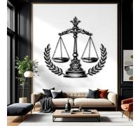 Arte de pared a escala de justicia, escultura moderna de metal para oficina de abogados y decoración del hogar