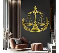 Arte de pared a escala de justicia, escultura moderna de metal para oficina de abogados y decoración del hogar