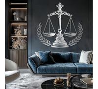 Arte de pared a escala de justicia, escultura moderna de metal para oficina de abogados y decoración del hogar