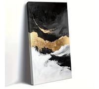 Arte de pared abstracto de gran tamaño, estilo moderno, lienzo vertical, impresión artística, póster, obra de arte del espacio profundo, decoración en contraste en blanco y negro (30x60cm/sin marco)