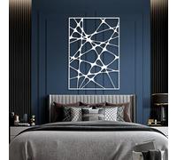 Arte de Pared Abstracto de Metal Blanco con líneas, Arte de Pared Irregular de Metal para Interiores y Exteriores, decoración de Arte de Pared Abstracto con líneas, Escultura Moderna para Sala de EST