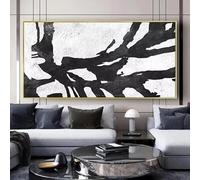 Arte de pared abstracto en azul y blanco pintura en lienzo póster de línea clásica retro impresión de caligrafía moderna decoración de pasillo 65x130cm(26x51in)