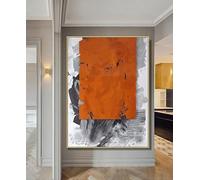Arte De Pared Abstracto Moderno Pintado A Mano Naranja Gris Pinturas Al Óleo Sobre Lienzo Obra De Arte Sin Marco para Pasillo De Hotel Sala De Estar Dormitorio Decoraciones para El Hogar 60 X 90 Cm