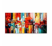 Arte de pared abstracto pintura expresionista impresiones póster imágenes modernas coloridas pintura en lienzo para sala de estar decoración de dormitorio (80 x 160 cm marco interno)