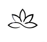 Arte de pared acrílico ligero con estructura de loto calado para una fácil aplicación y renovación de la habitación (negro)