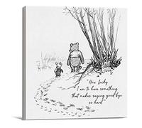 Arte de pared con cita clásica de Winnie the Pooh con texto en inglés "How Lucky I am to Have Something That Makes Say Goodbye So Hard", lienzo enmarcado listo para colgar (8 x 8 pulgadas)