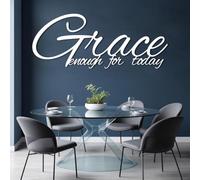 Arte de Pared con Cita de Gracia en Metal Negro, decoración de Arte de Pared Cristiana inspiradora en Metal, decoración de Arte Motivacional para el hogar para Sala de Estar, Dormitorio, Pas
