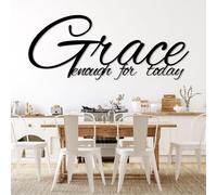 Arte de Pared con Cita de Gracia en Metal Negro, decoración de Pared de Arte Cristiano Inspirador en Metal, decoración Motivacional para el hogar para Sala de Estar, Dormitorio, Pasillo y es