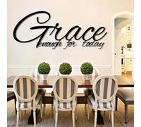 Arte de Pared con Cita de Gracia en Metal Negro, decoración de Pared de Arte Cristiano Inspirador en Metal, decoración Motivacional para el hogar para Sala de Estar, Dormitorio, Pasillo y es