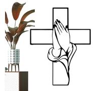 Arte de pared con cruz cristiana - Escultura de pared de metal resistente | Cruz decorativa para salón, dormitorio, oficina, jardín, espacios de meditación, familias cristianas y colecciones