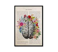 Arte de pared con diseño de flores de cerebro, vintage, anatomía humana, músculos, flores, lienzo, pintura, pósteres, impresiones corporales, narrar, imágenes, educación médica, decoración del hogar