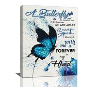 Arte de pared con diseño de mariposa azul, inspirador, decoración conmemorativa de mariposas, lienzo, impresiones de regalo, pintura moderna enmarcada para baño, sala de estar, cocina, oficina, 12 x
