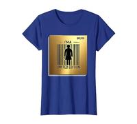 Arte de Pared con diseño de Mujer con código de Barras de edición Limitada Camiseta, Mujer, Azul Real, S
