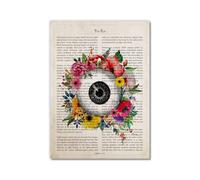 Arte de pared con diseño de ojo y flores, diseño vintage de anatomía humana, músculos, arte de pared, lienzo, impresiones corporales, narrar, imágenes, educación médica, decoración del hogar