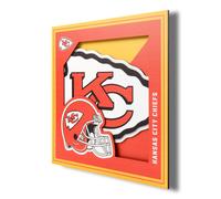 Arte de pared con el logotipo en 3D de los Kansas City Chiefs de la NFL de YouTheFan (12 x 12)