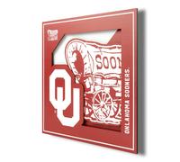 Arte de pared con el logotipo en 3D de los Oklahoma Sooners de la NCAA de YouTheFan (12 x 12)