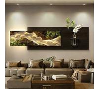 Arte De Pared Con Luz LED, Esculturas Colgantes Con Luces, Aplique Creativo De Pez Con Jarrón De Vidrio Y Planta Verde Simulada Para Entrada, Pasillo, Dormitorio(E,100 * 28cm)