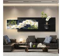 Arte De Pared Con Luz LED, Esculturas Colgantes Con Luces, Aplique Creativo De Pez Con Jarrón De Vidrio Y Planta Verde Simulada Para Entrada, Pasillo, Dormitorio(C,120 * 34cm)