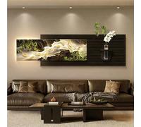 Arte De Pared Con Luz LED, Esculturas Colgantes Con Luces, Aplique Creativo De Pez Con Jarrón De Vidrio Y Planta Verde Simulada Para Entrada, Pasillo, Dormitorio(B,150 * 42cm)