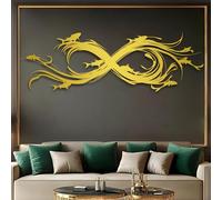 Arte de Pared con símbolo de Infinito de Metal Negro, decoración de Pared de Arte Abstracto Vintage de Metal, Escultura Moderna Decorativa con símbolo de Infinito para Sala de Estar, do