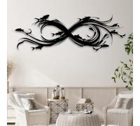 Arte de Pared con símbolo de Infinito de Metal Negro, decoración de Pared de Arte Abstracto Vintage de Metal, Escultura Moderna Decorativa con símbolo de Infinito para Sala de Estar, do