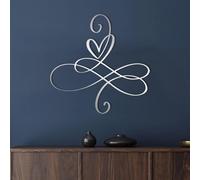 Arte de Pared Corazón Infinito de Metal Negro, decoración de Arte de Pared con símbolo de Amor Eterno de Metal, decoración de Arte de corazón, Escultura Moderna para Sala de Estar, dormitori