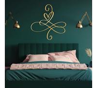 Arte de Pared Corazón Infinito Negro de Metal, decoración de Arte de Pared con símbolo de Amor Eterno de Metal, decoración de Arte de corazón, Escultura Moderna para Sala de Estar, dormitori