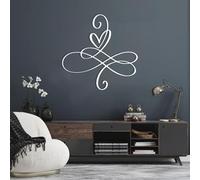 Arte de Pared Corazón Infinito Negro de Metal, decoración de Arte de Pared con símbolo de Amor Eterno de Metal, decoración de Arte de corazón, Escultura Moderna para Sala de Estar, dormitori