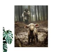 Arte de pared cristiano, impresión de Jesús, lienzo religioso de 12 x 16 pulgadas, pintura de fe sagrada, póster espiritual moderno, acento enmarcado para el hogar, colgante decorativo