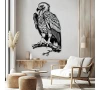 Arte de Pared de águila Negra de Metal, decoración de Pared de Arte Animal de Metal para Oficina, Escultura Moderna de águila para Sala de Estar, Dormitorio, Pasillo y decoración de Escalera