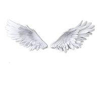 Arte de Pared de alas de ángel, decoración de Pared de alas Grandes, esculturas de alas de Resina para Colgar en la Pared, Adorno de Estatua de alas de ángel, 26 x 9.5 Pulgadas,Blanco